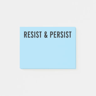 Notas Post-it® Resistir y resistir texto negro negrita sobre azul