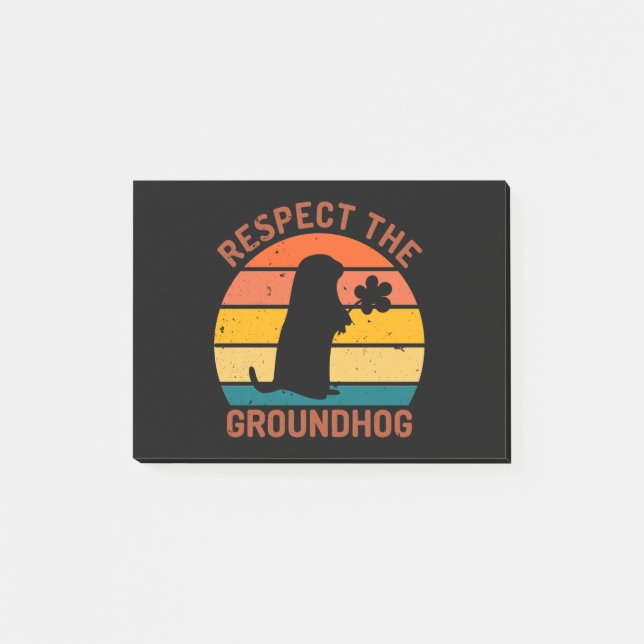 Notas Post-it® Respect The Groundhog (Anverso)