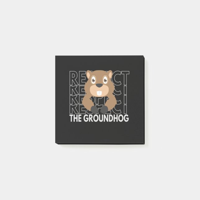 Notas Post-it® Respeto al divertido regalo de Groundhog (Anverso)