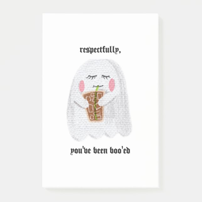 Notas Post-it® Respetuosamente, has sido un boo'ed Sticky Notes (Anverso)