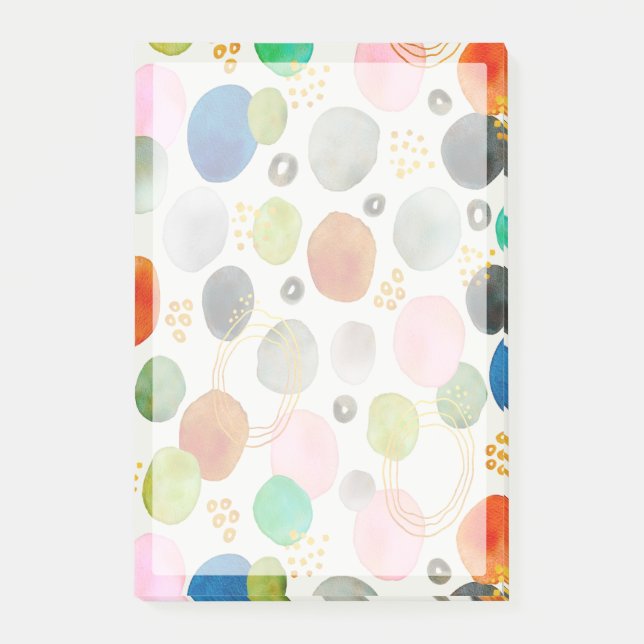 Notas Post-it® Resumen acuarela Pebble Gold Purpurina Arte (Anverso)