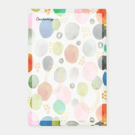 Notas Post-it® Resumen acuarela Pebble Gold Purpurina Arte