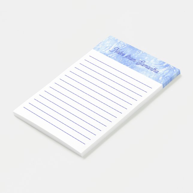 Notas Post-it® Resumen de azul y blanco personalizado Post it Not (En perspectiva)