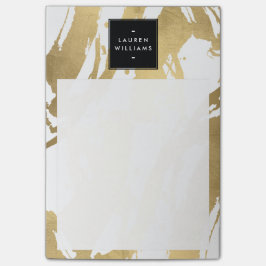 Notas Post-it® Resumen de brochas de oro falsas en blanco