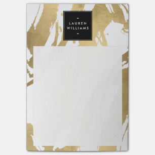 Notas Post-it® Resumen de brochas de oro falsas en blanco
