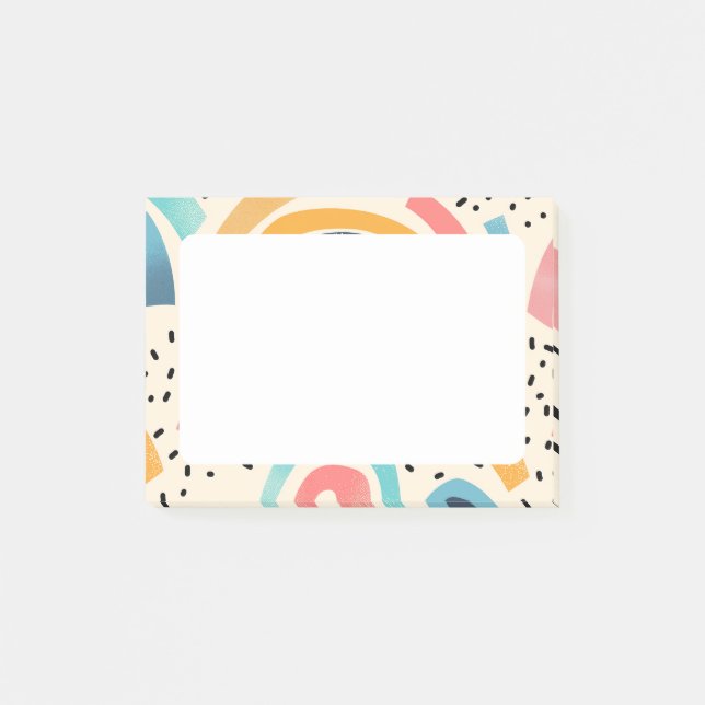 Notas Post-it® Resumen de formas curvadas con guiones (Anverso)