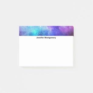 Notas Post-it® Resumen del espacio de galaxia púrpura y azul