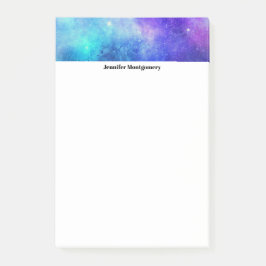 Notas Post-it® Resumen del espacio de galaxia púrpura y azul