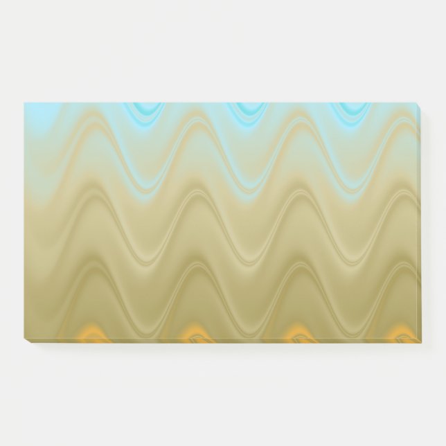 Notas Post-it® Resumen del Naranja de Wavy Blue Green (Anverso)