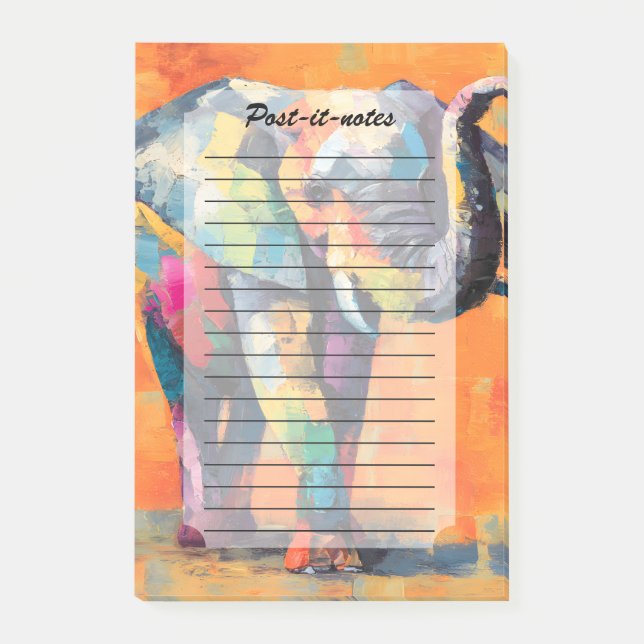 Notas Post-it® Resumen feliz elefante arcoiris (Anverso)
