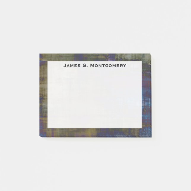 Notas Post-it® Resumen Grunge amarillo marrón azul moderno (Anverso)