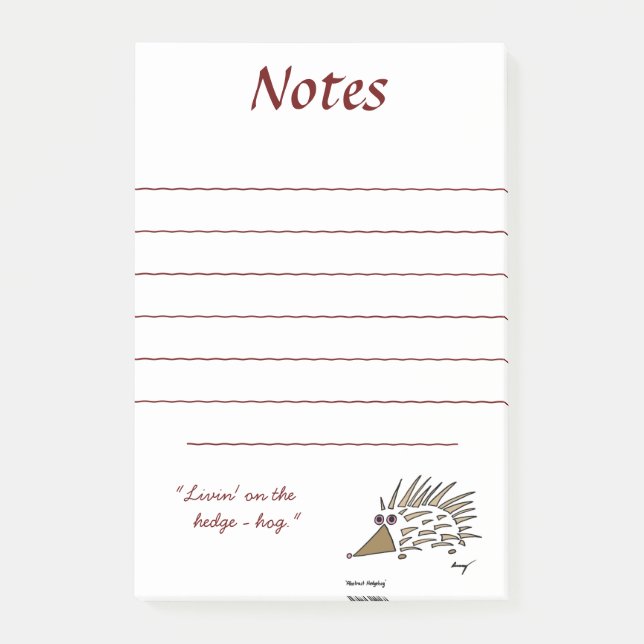 Notas Post-it® Resumen Hedgehog Sticky Notes (Anverso)