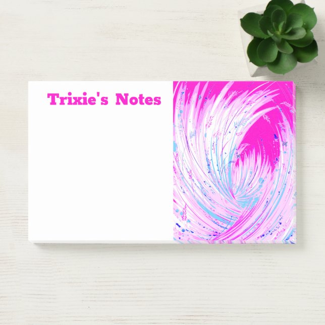 Notas Post-it® Resumen Jardín con encanto rosa y blanco (Oficina)