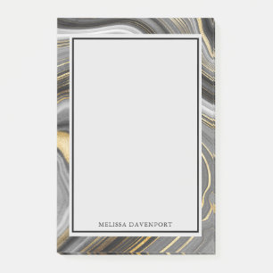 Notas Post-it® Resumen mineral general de oro moderno y agato gri