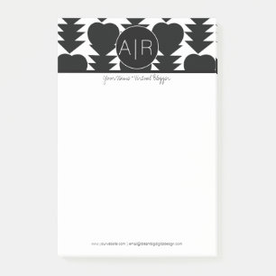 Notas Post-it® Resumen moderno Monocromo negro y blanco