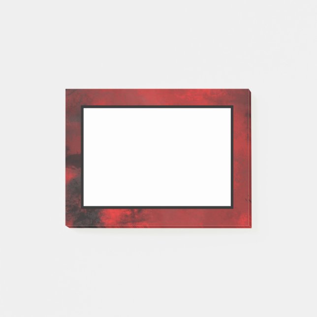 Notas Post-it® Resumen negro y rojo moderno - Misterioso oscuro (Anverso)