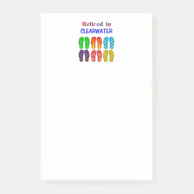 Notas Post-it® Retirado en Clearwater, diseño popular, (Anverso)
