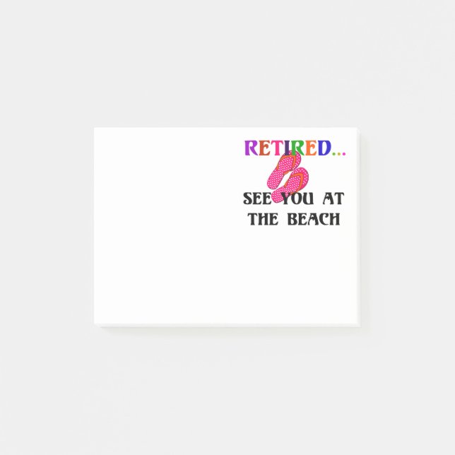 Notas Post-it® Retirado: Nos vemos en la playa, rocas rojas (Anverso)