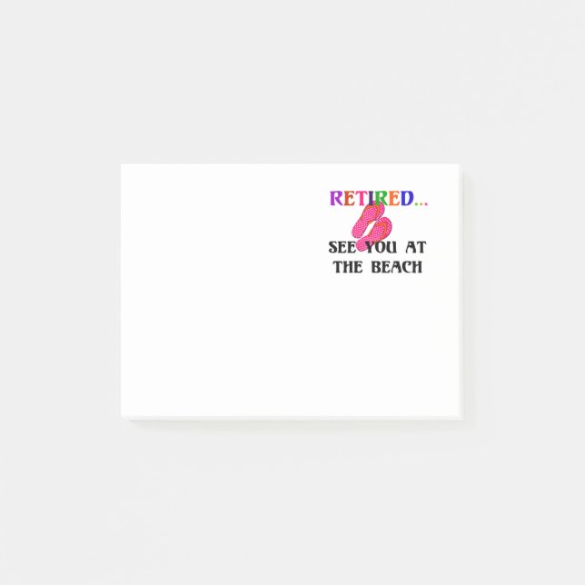 Notas Post-it® Retirado - Nos vemos en la playa, rocas rosadas (Anverso)