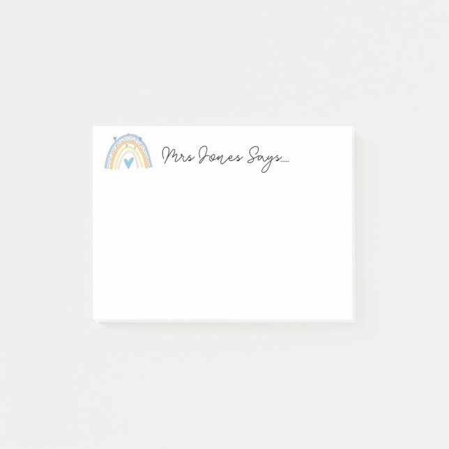 Notas Post-it® retiro del arco iris del profesor (Anverso)