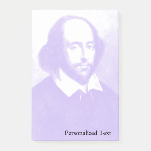 Notas Post-it® Retrato de Arte Pop de William Shakespeare (Anverso)