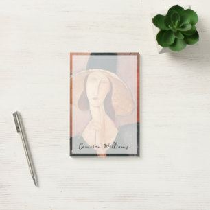 Notas Post-it® Retrato de Jeanne Hebuterne en un gran gorra
