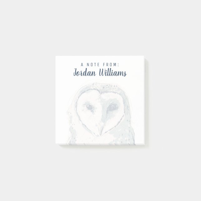 Notas Post-it® Retrato de Lechuza Funky (Anverso)