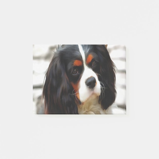 Notas Post-it® Retrato De Un Rey Charles Cavalier Spaniel (Anverso)