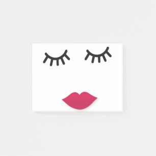 Notas Post-it® Retrato dulce del chica del latigazo y del labio