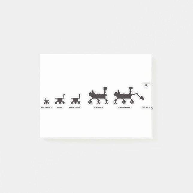 Notas Post-it® Retrato familiar de Mars Rovers (Anverso)