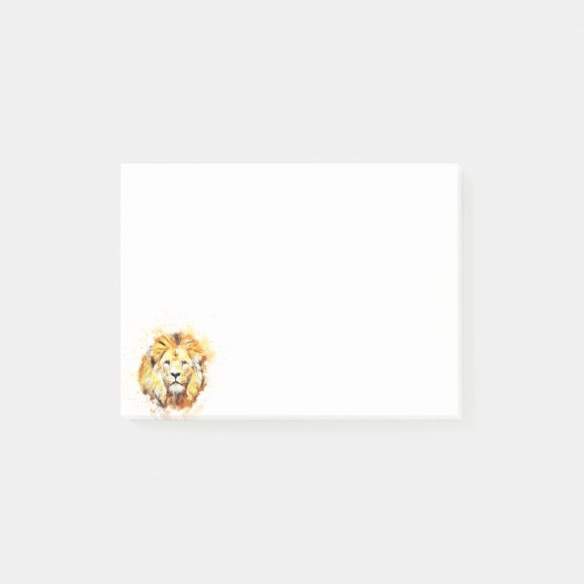 Notas Post-it® Retrato pintado del león (Anverso)