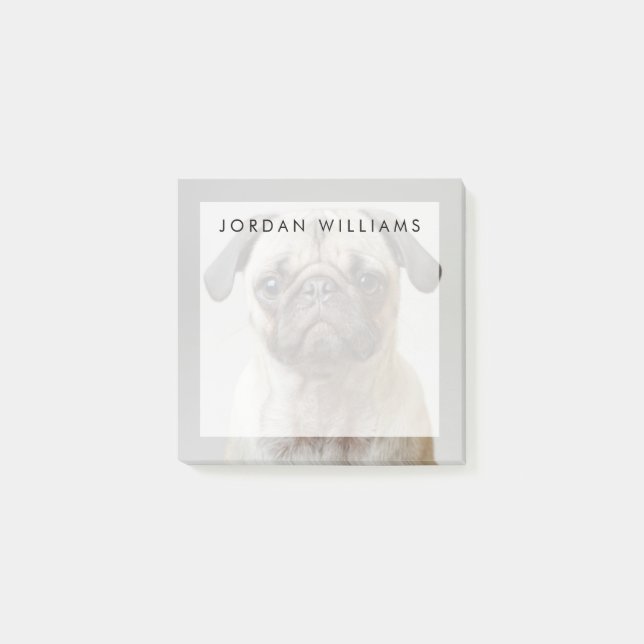 Notas Post-it® Retrato Pug (Anverso)
