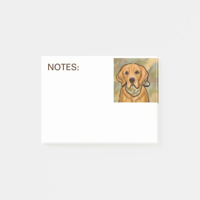Notas Post-it® Retriever Dorado (Anverso)