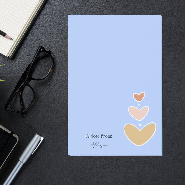 Notas Post-it® Retro Boho Corazón Pastel Azul (Subido por el creador)
