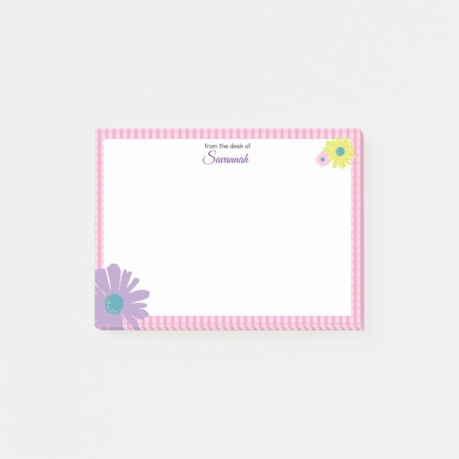 Notas Post-it® Retro Daisy Pink Illustrated (Anverso)