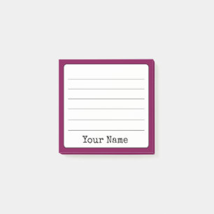Notas Post-it® Retro De Color Vino Añade Tu Nombre Encendido