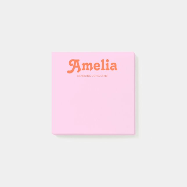 Notas Post-it® Retro Decorative Minimalist Pink Orange (Anverso)