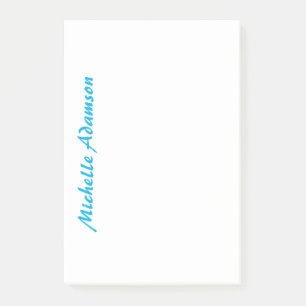 Notas Post-it® Retro Elegante De Estilo Plain Sky Azul Blanco