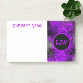 Notas Post-it® Retro Paint Splatt Efecto Púrpura y Negro