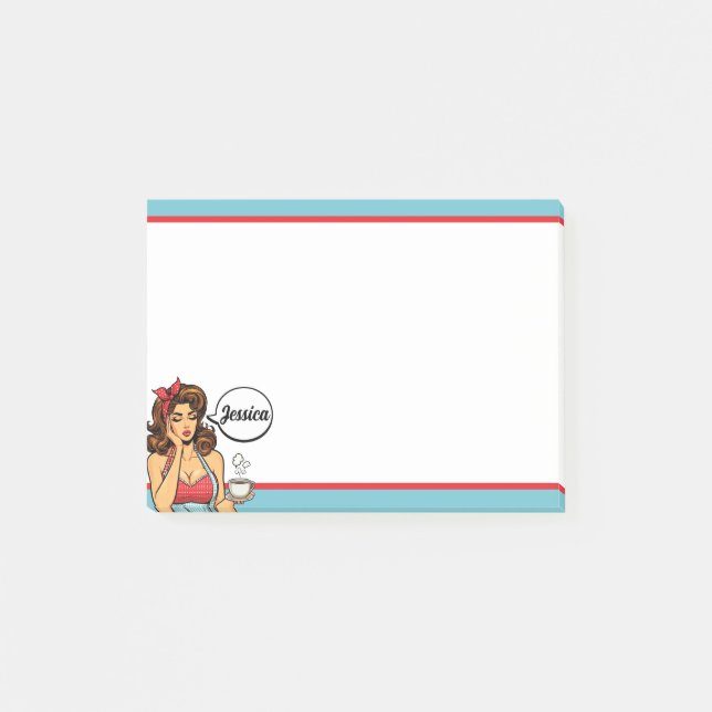 Notas Post-it® Retro Pinup_ Morning (Anverso)