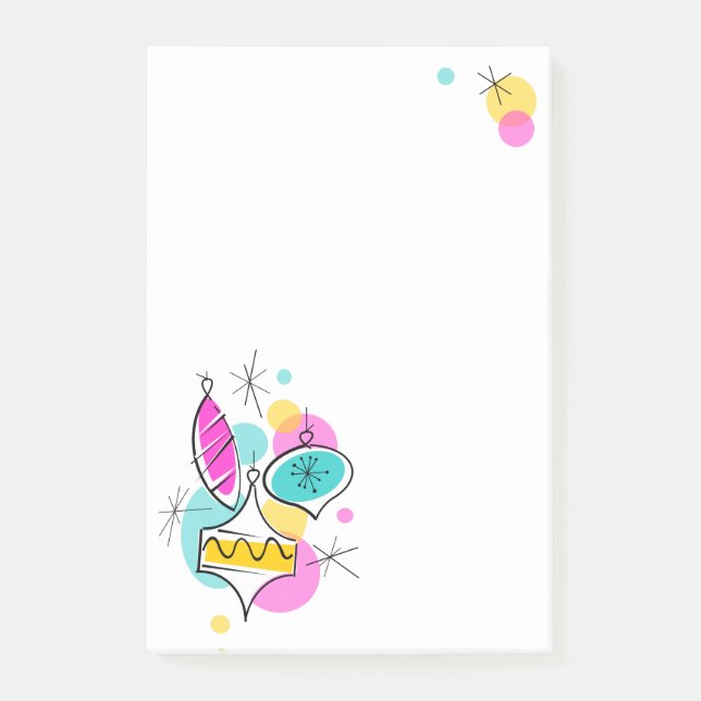Notas Post-it® Retro Tree Baubles Group postit notes vertical (Anverso)