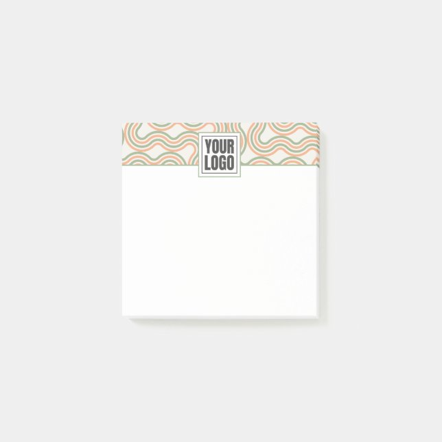Notas Post-it® Retro Wavy Abstract Pattern Business (Anverso)