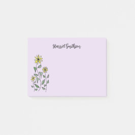 Notas Post-it® Retro Wildflowers Personalized Lilac Lavender