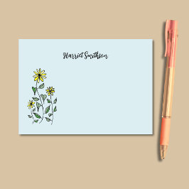 Notas Post-it® Retro Wildflowers Personalized Pastel Sky Blue