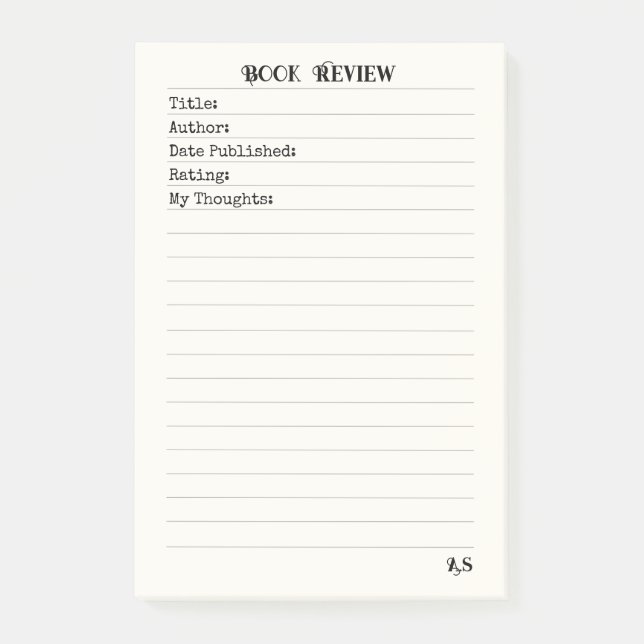 Notas Post-it® Revisión personalizada de libros 3M (Anverso)
