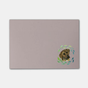 Notas Post-it® Rhodesian Ridgeback con una acuarela de la