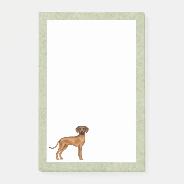 Notas Post-it® Rhodesian Ridgeback Perro León Africano Lindo Verd (Anverso)