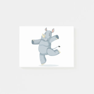 Notas Post-it® Rinoceronte lindo del baile
