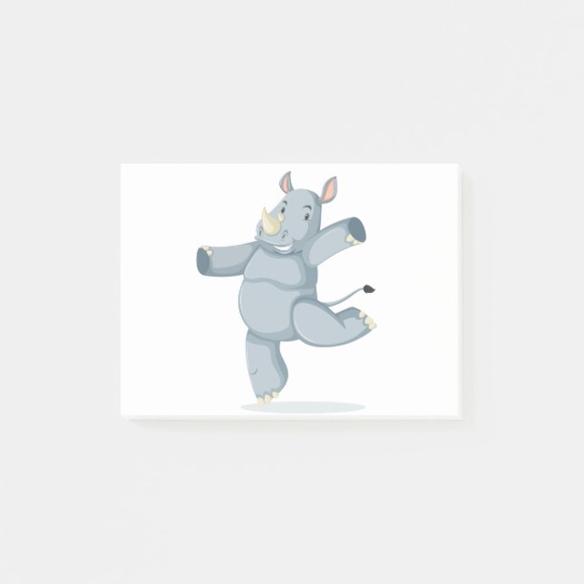 Notas Post-it® Rinoceronte lindo del baile (Anverso)