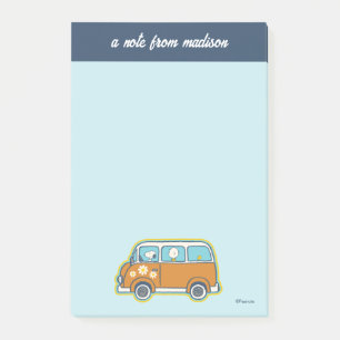 Notas Post-it® Road Trippin Peanuts Road Trip Van